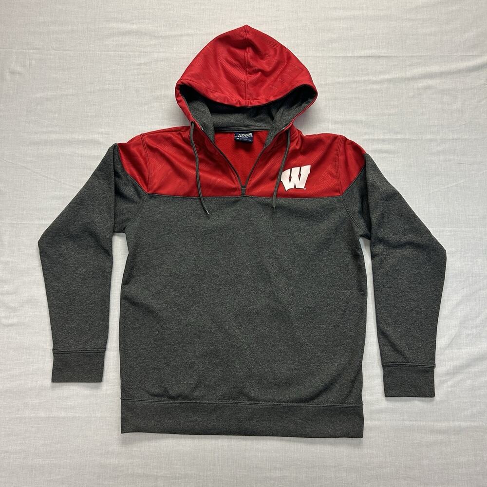 University of Wisconsin UW Badgers Hoodie Mens Medium Varsity Casual College Top